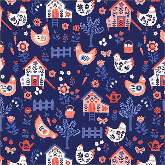 Folky Chicken: Chicken Co-Op in Indigo