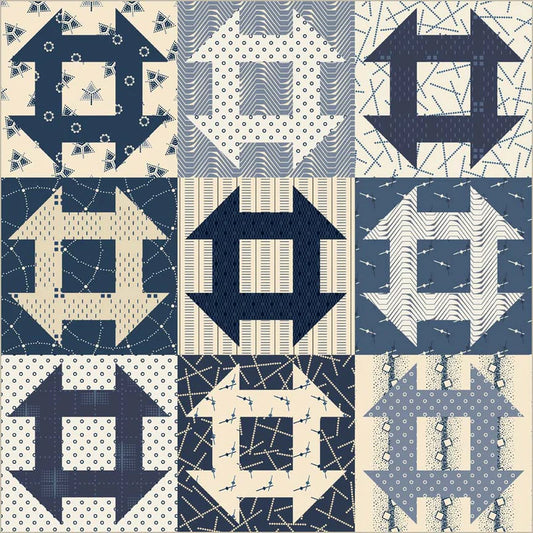 Swatch Book: Churn Dash (Cheater) in Navy