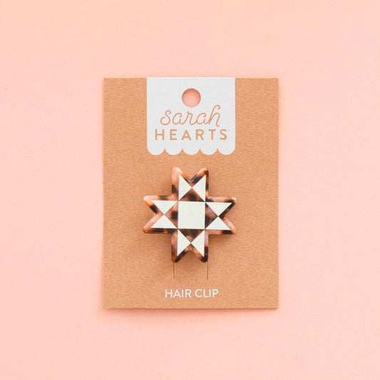 Sarah Hearts: Quilt Star Hair Clip