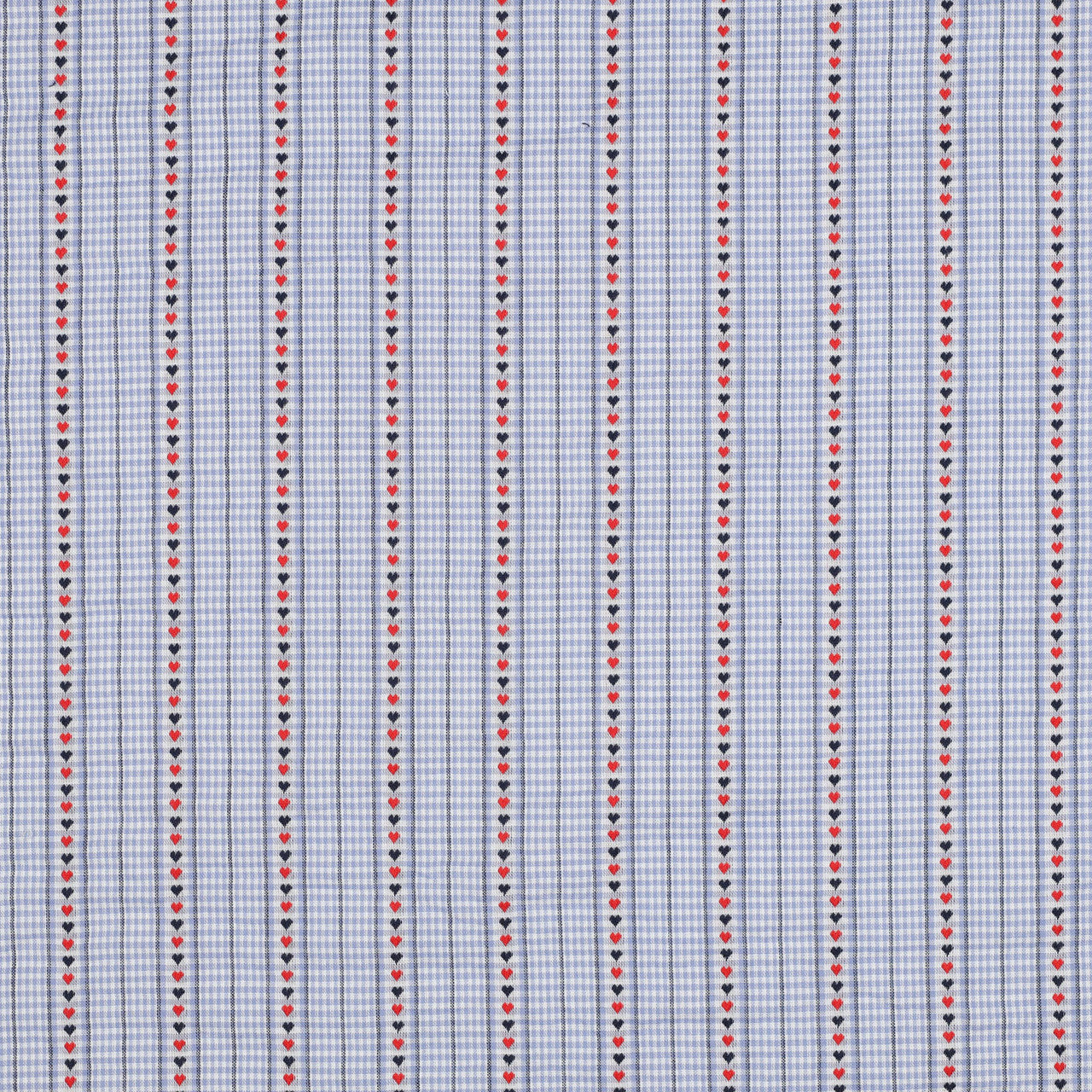 Cotton Jacquard Stripes: Hearts