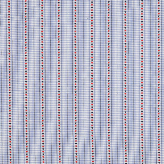 Cotton Jacquard Stripes: Hearts