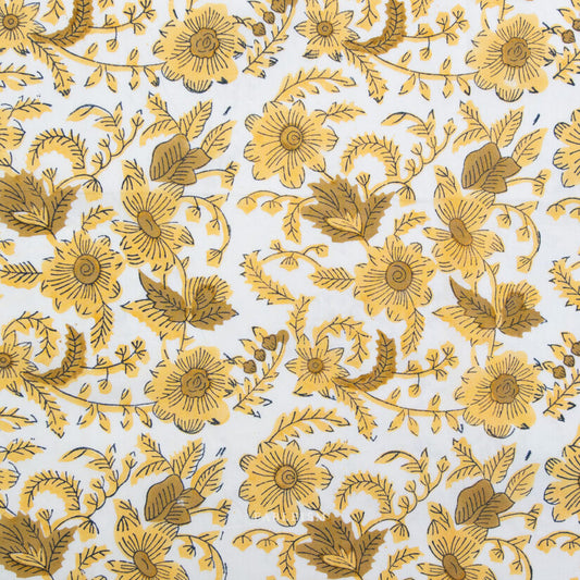 Indian Block Prints: Country Floral in Yellow
