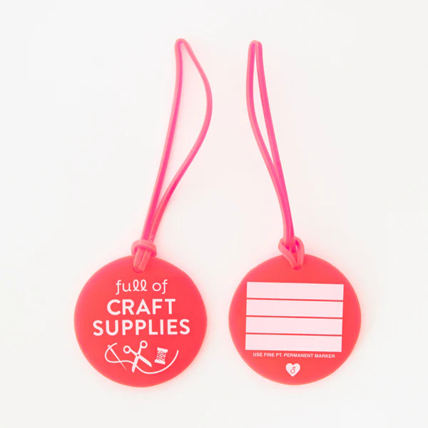 Sarah Hearts Labels: Full of Craft Supplies Luggage Tag