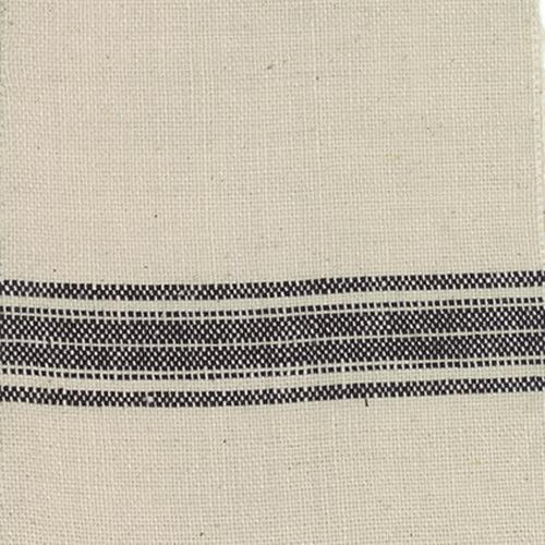 Homespun Toweling: Cream with Black Stripe
