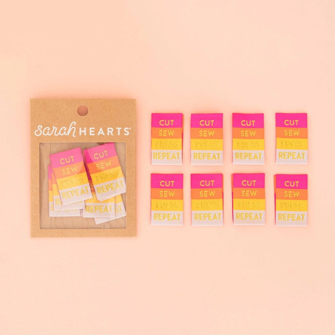 Sarah Hearts Labels: Cut Sew Press Repeat Labels