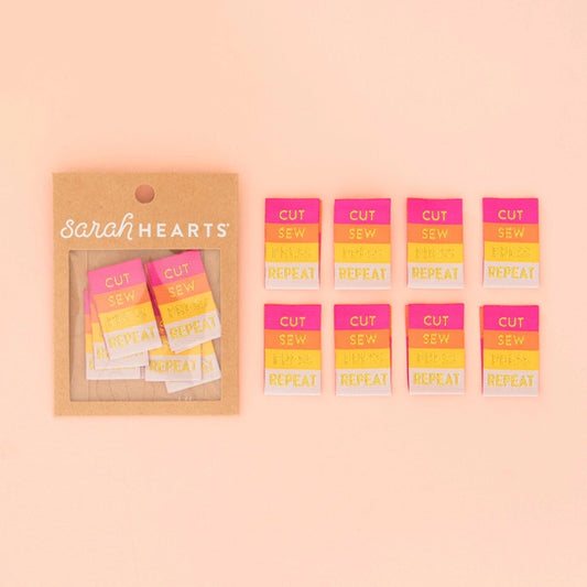 Sarah Hearts Labels: Cut Sew Press Repeat Labels