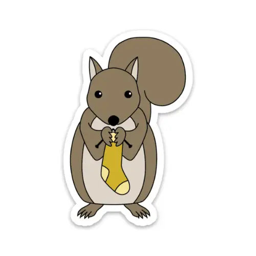 Squirrel Knitting Sticker