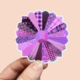 Purple Quilt Flower Vinyl Sticker
