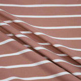Double Brushed Jersey Knit: Striped in Mauve and White