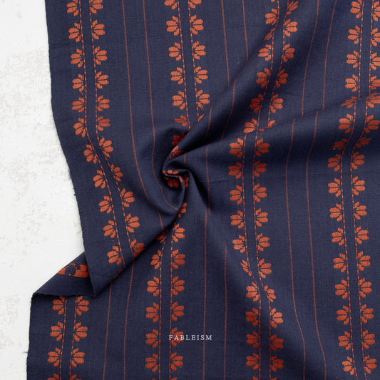 Fine and Dandy: Deco Stripe in Navy/Spice