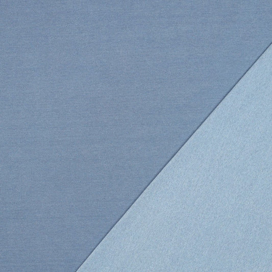 Denim French Terry in Bleached Blue