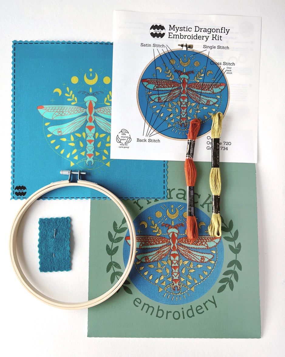 Embroidery Kit: Mystic Dragonfly