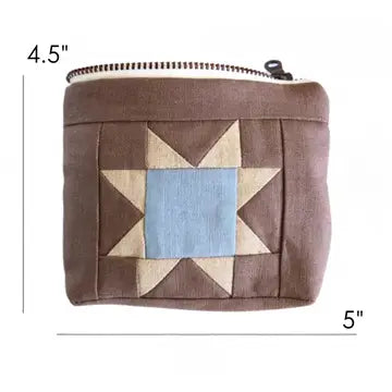 Small Sawtooth Star Zipper Pouch - Multiple Colors
