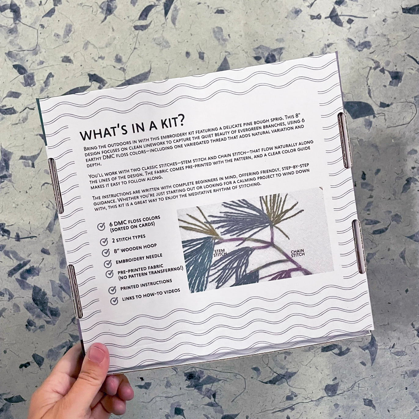 Embroidery Kit by Kate Wyatt Fine Art: Pine Boughs