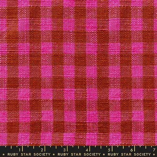 Sunshine Toweling: Small Checker in Hot Pink