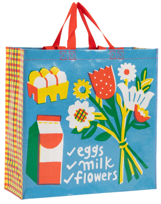 Blue Q: Eggs, Milk, and Flowers Shopper
