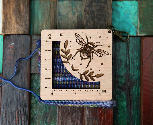 Cherry Wood Bee & Moon Gauge Ruler