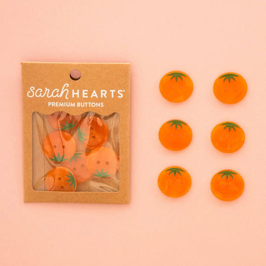 Sarah Hearts Labels: Orange Heirloom Tomato Buttons- Multiple Sizes