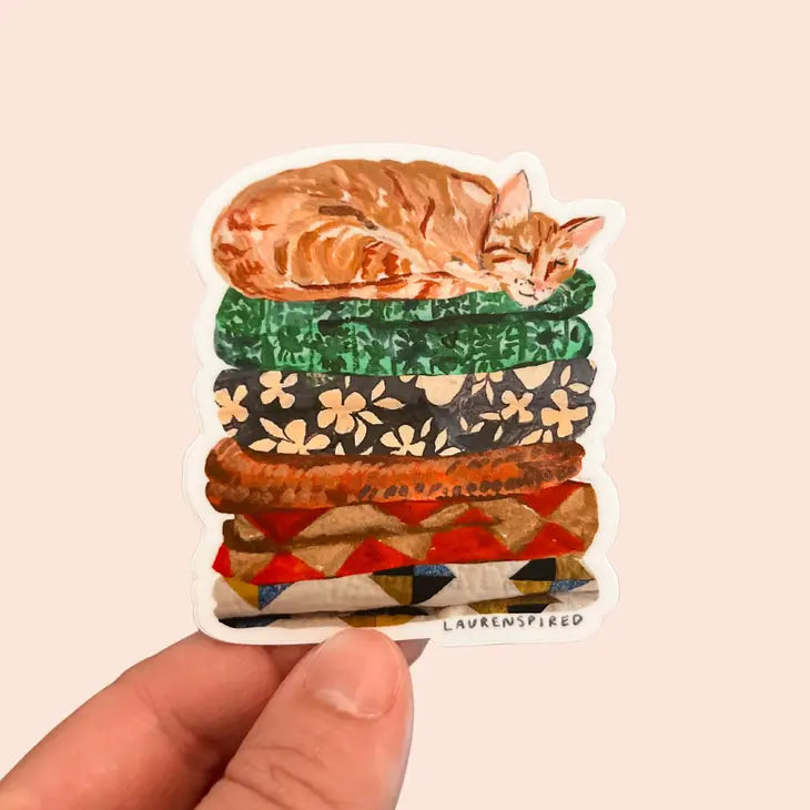 Cute Orange Cat Vinyl Sticker