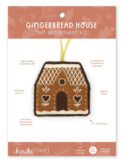 Gingerbread House- Felt Ornament Kit