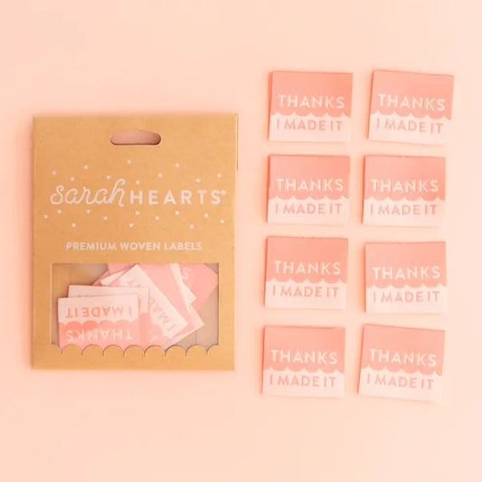 Sarah Hearts Labels: Thanks I Made It - Coral
