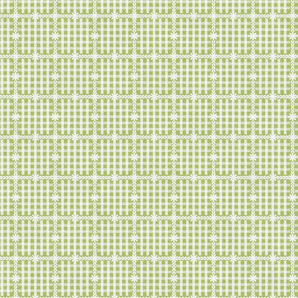 Cozy Cottage Blenders: Floral Gingham in Light Green