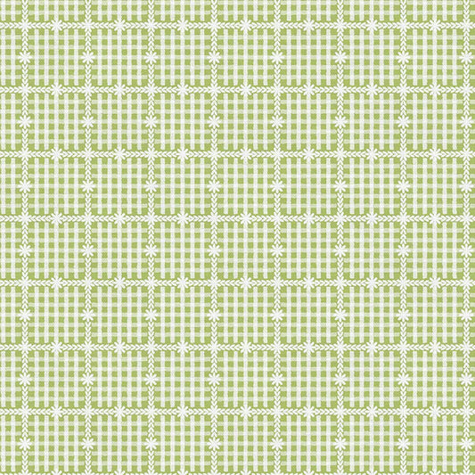 Cozy Cottage Blenders: Floral Gingham in Light Green