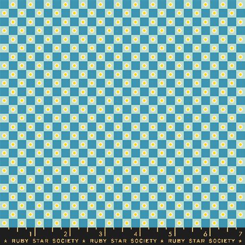 Animal Animal: Flower Check in Vintage Blue