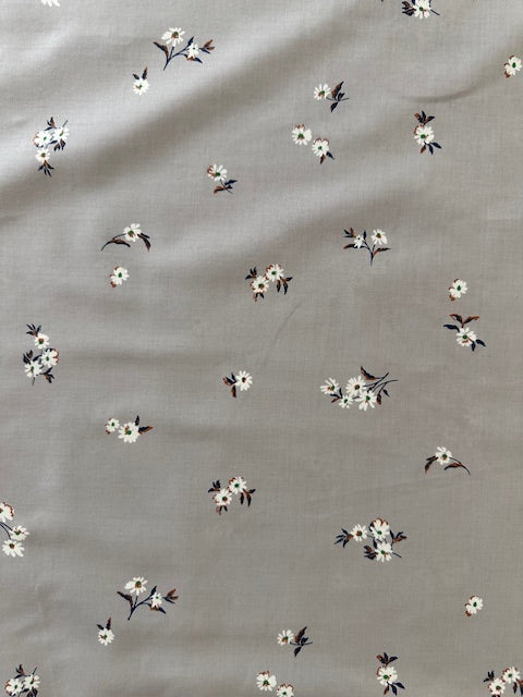 Cotton Lawn: Microfloral in Grey