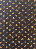 Cotton Lawn: Microfloral in Orange on Black
