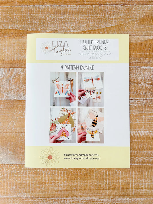 Flutter Friends Quilt Blocks: Foundation Paper Pieced Patterns (4 Pattern Bundle)