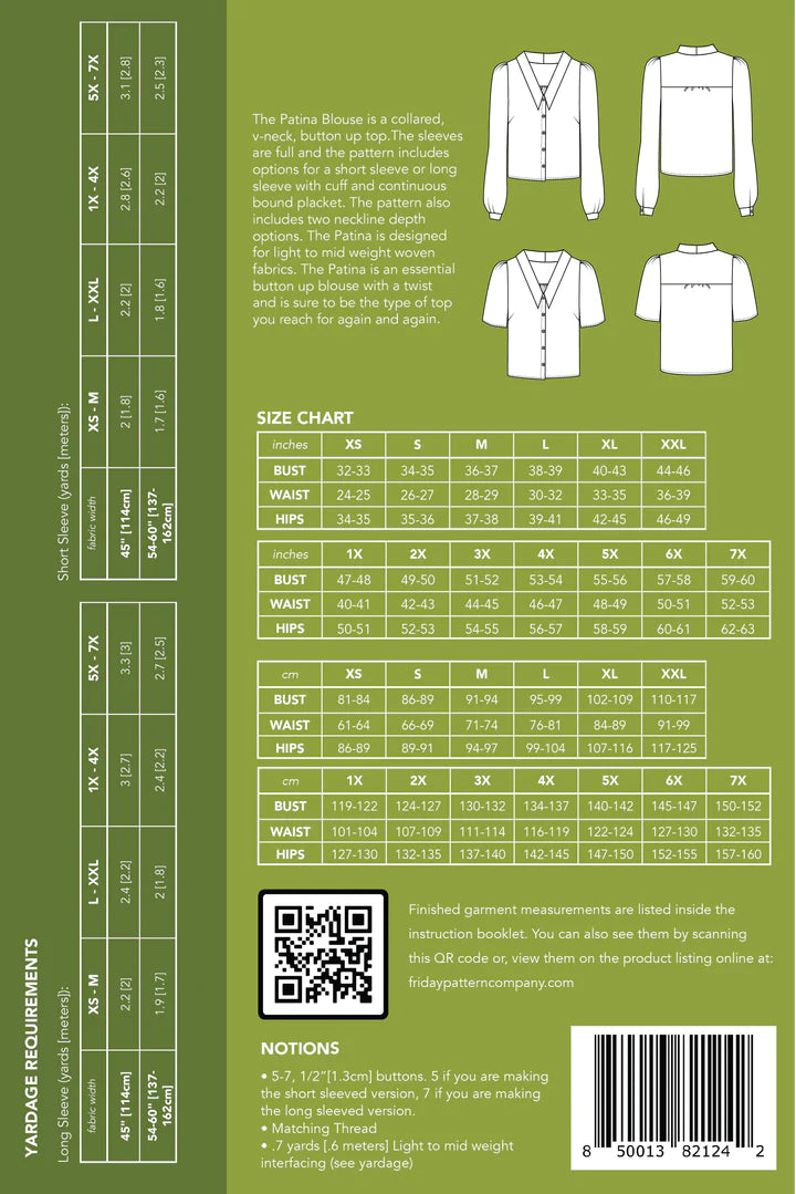 Friday Pattern Co: Patina Blouse