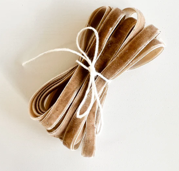 Flax & Twine 3/8" wide Velvet Ribbon