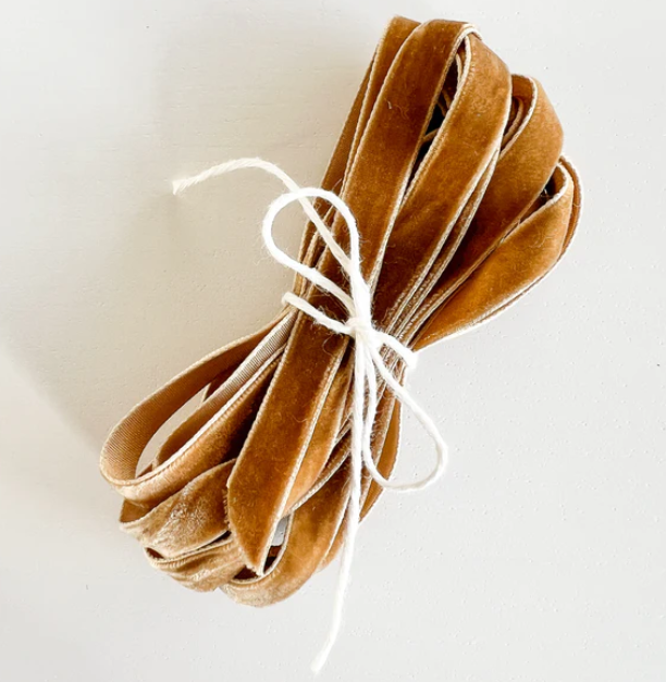Flax & Twine 3/8" wide Velvet Ribbon