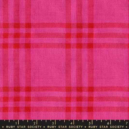 Warp and Weft Mystic Fable: Horizon Plaid in Pink