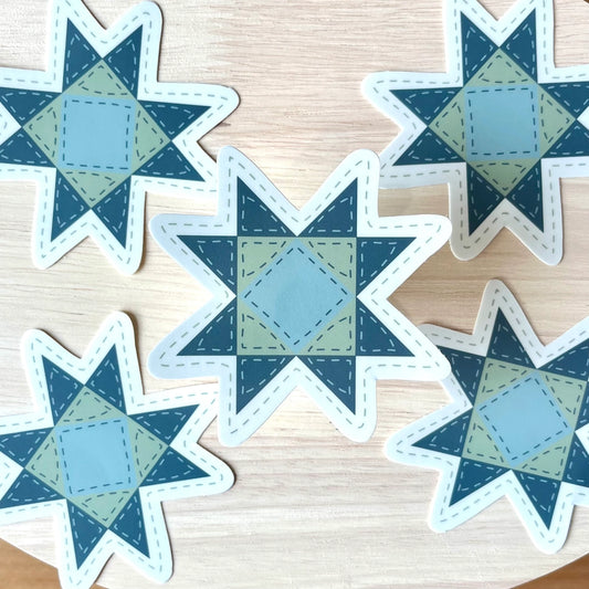 Hand-Stitched Quilt Star Sticker
