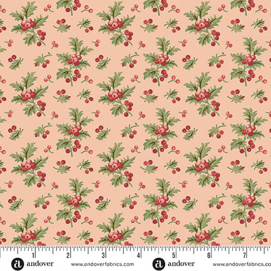 Jingle Bell: Holly Branch in Strawberry Creme