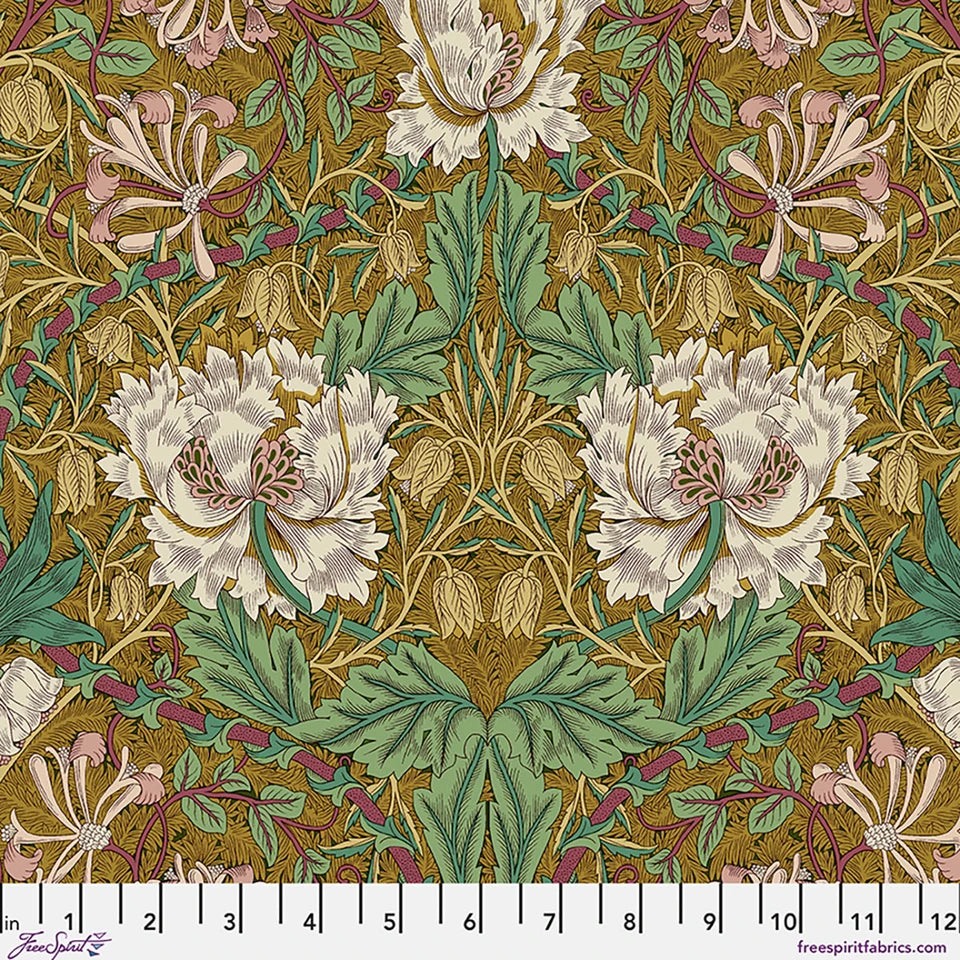 Lodden by Morris & Co: Honeysuckle & Tulip in Gold