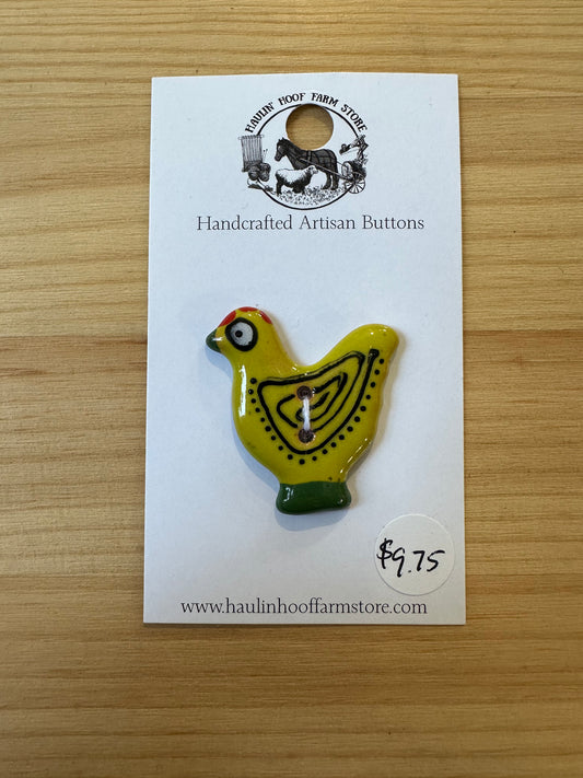 Haulin' Hoof: Painted Chicken Ceramic Buttons