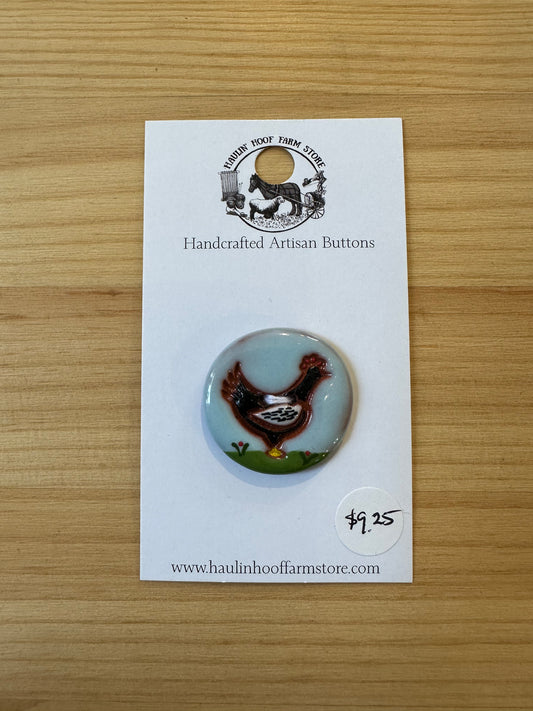 Haulin' Hoof: Scenic Chicken Ceramic Buttons