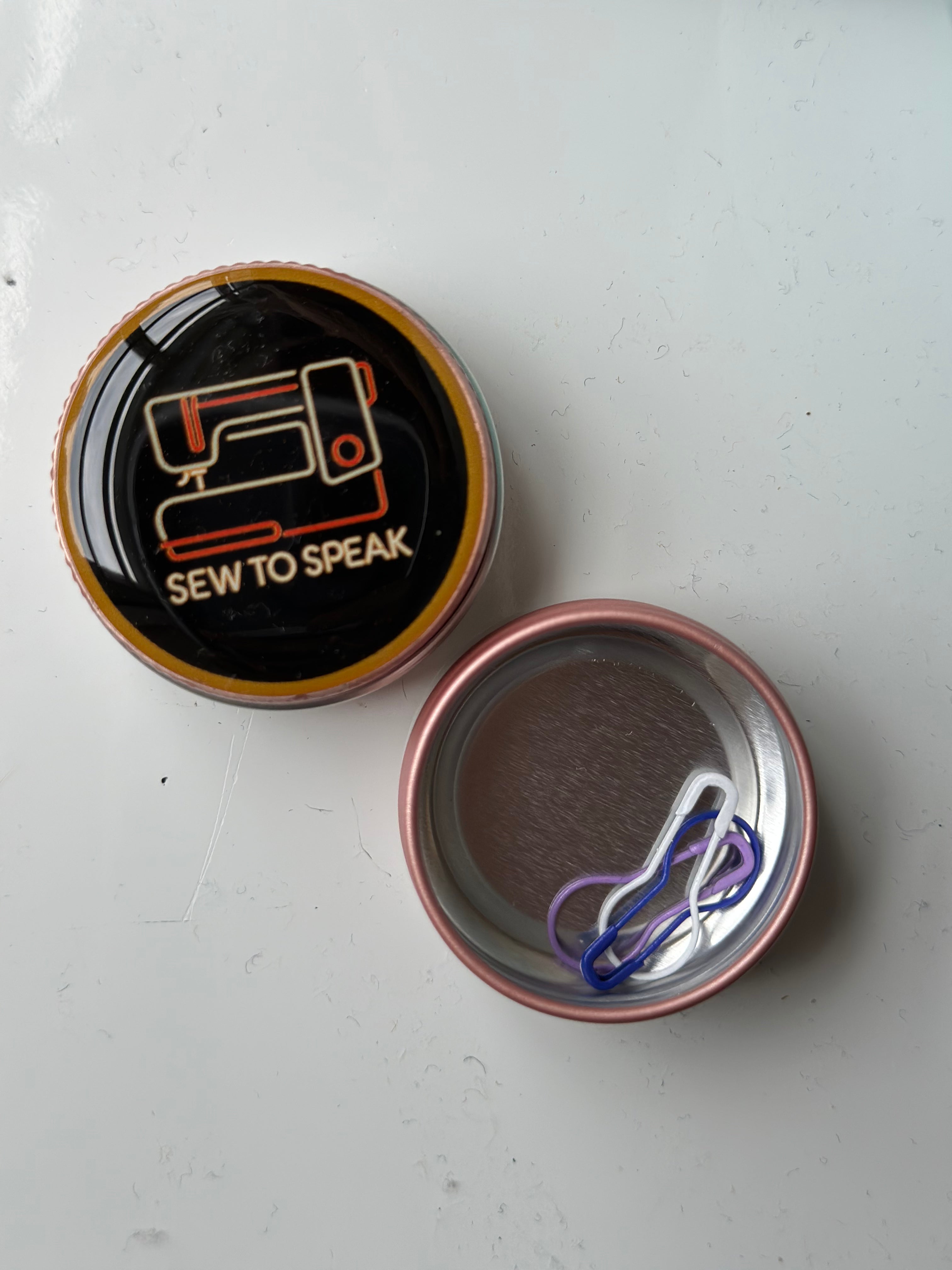 Sew To Speak Metal Slider Tin - Round