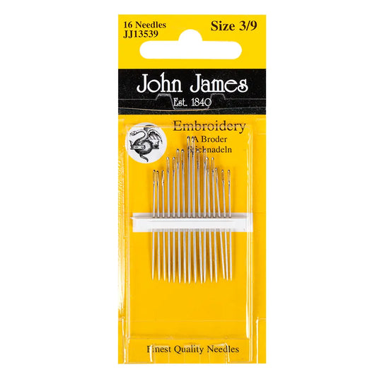 John James Embroidery Needles - Size 3/9