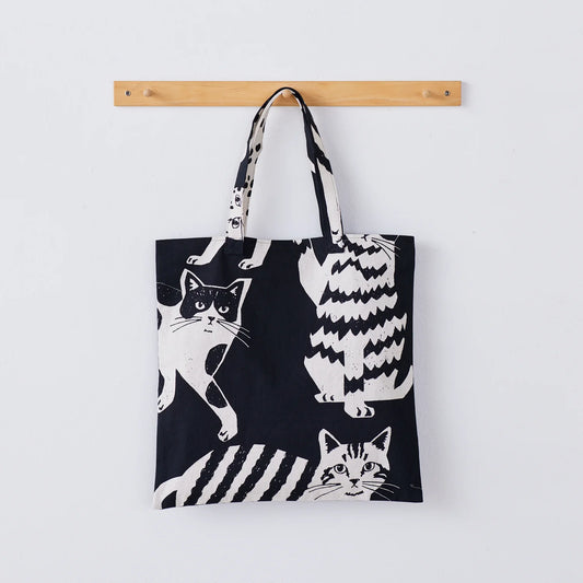 NekoNoe Echino Cat Canvas in Black