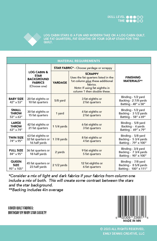 Quilty Love: Log Cabin Stars Quilt Pattern