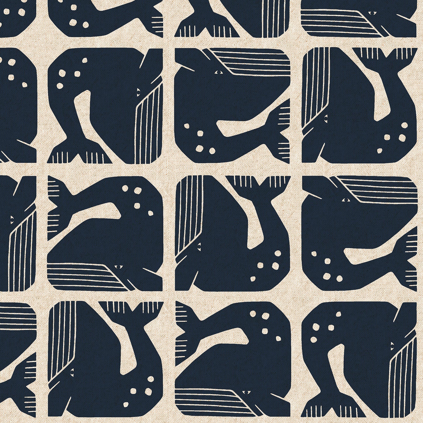 By the Seaside - Grumpy Whale in Navy