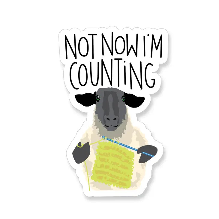 Not Now I'm Counting Crochet Sheep Vinyl Sticker