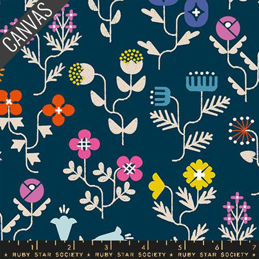 Salutations: Forget Me Not Canvas in Navy