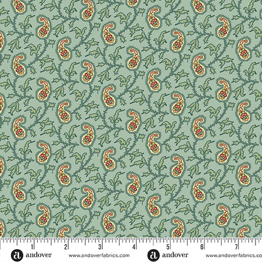 Jingle Bell: Paisley Vine in Vintage Blue