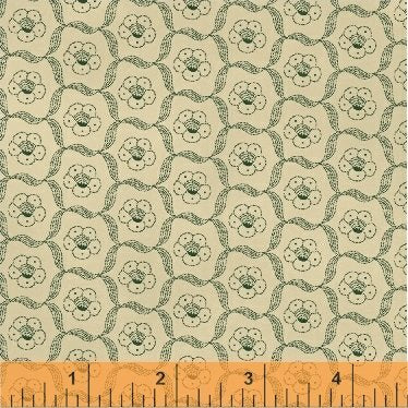 Tree Of Life: Cream/Green Floral Tile