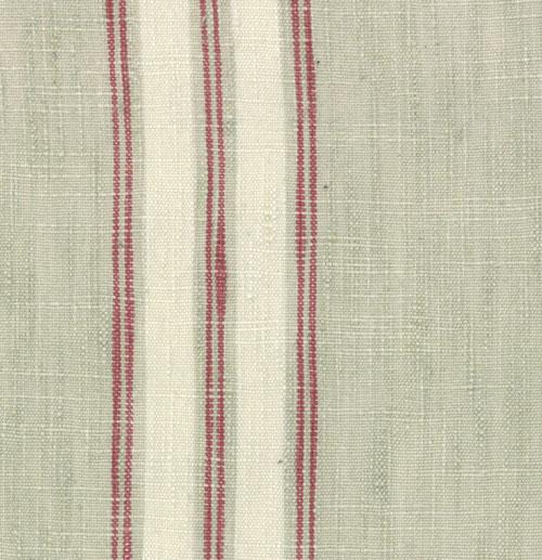 Panier De Fleur Toweling: Flax with Scarlet Stripe